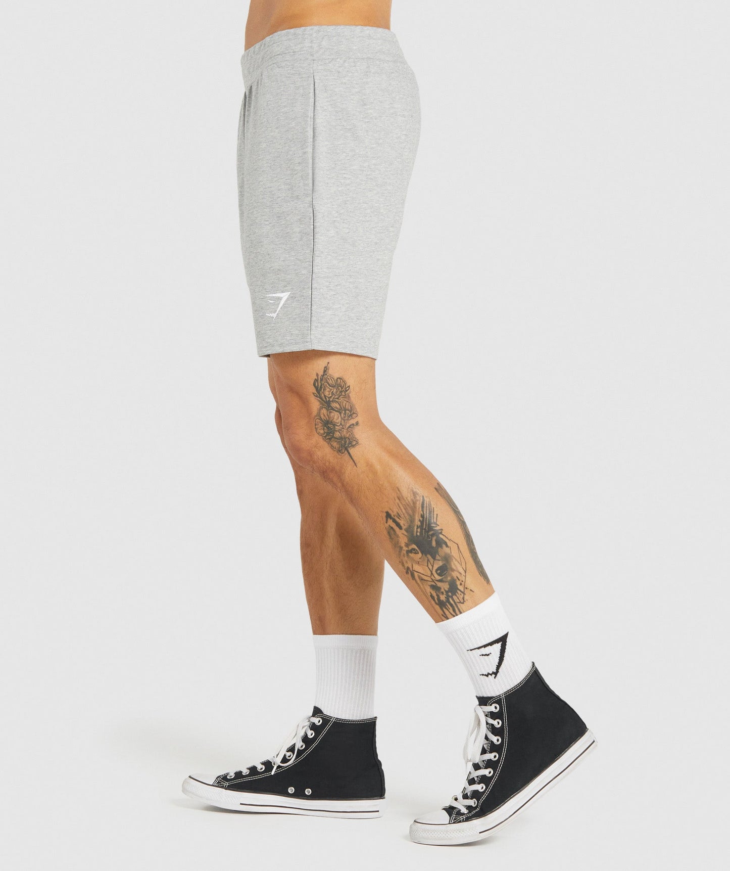 Gymshark Essential 7 Shorts - Light Grey Marl