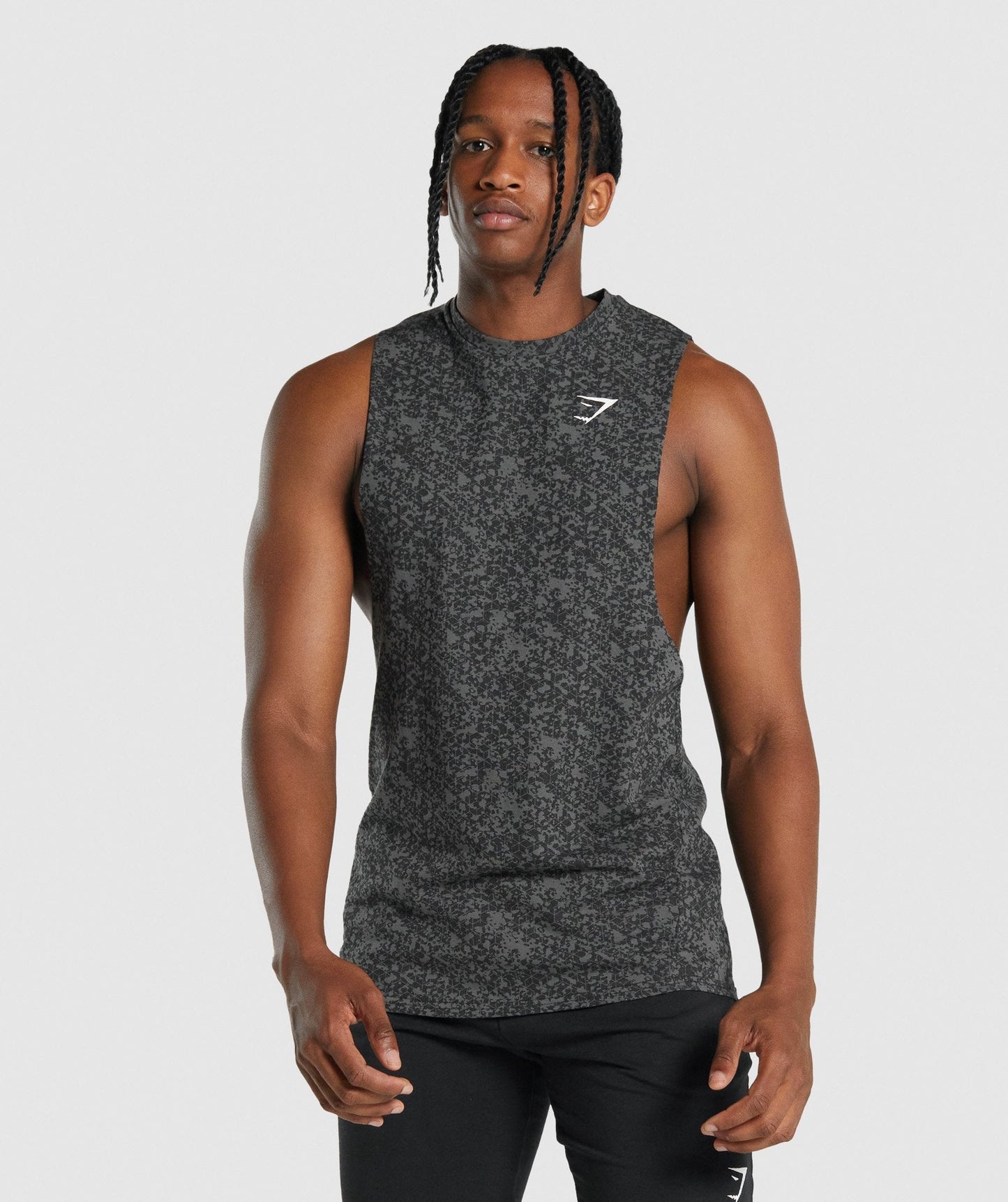 Gymshark Critical 2.0 Drop Arm Tank - Holzkohledruck