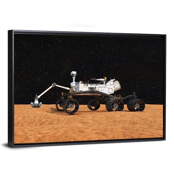 Curiosity Mars Rover Canvas Wall Art-1 Piece-Floating Frame-24" x 16"-Tiaracle