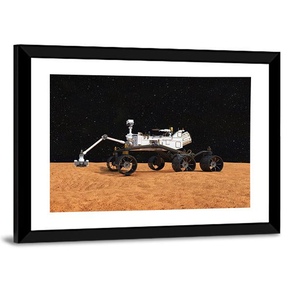 Curiosity Mars Rover Canvas Wall Art-1 Piece-Framed Print-20" x 16"-Tiaracle