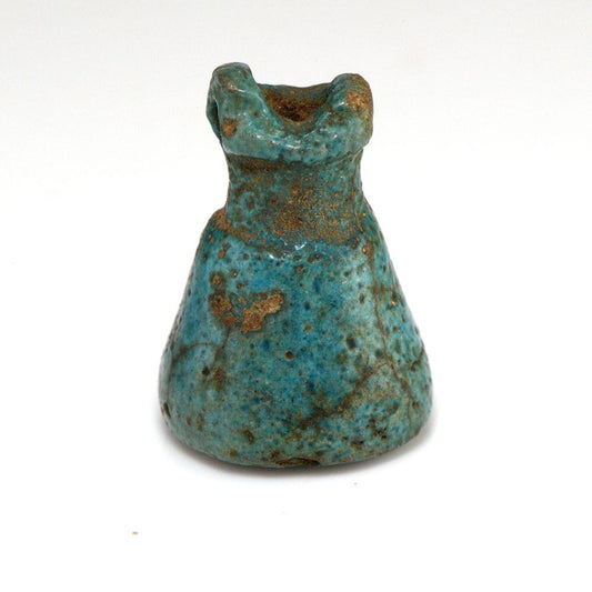 Ein ägyptisches Fayence-Situla-Amulett, Spätzeit, ca. 722–332 v. Chr.