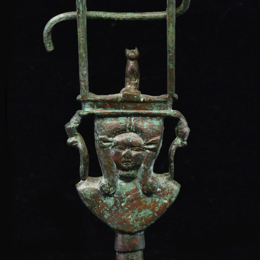 An Egyptian Bronze Sistrum, 26th Dynasty, Saite Period, ca. 664 - 525 BCE