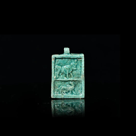 ایک مصری faience تختی ، 26 واں خاندان ، CA. 664 - 525 قبل مسیح