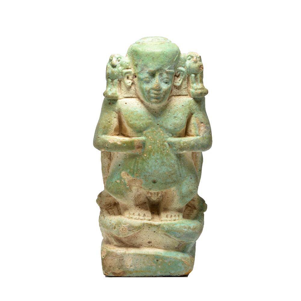 ایک مصری faience Cippus ، دیر سے مدت CA. 664-332 قبل مسیح