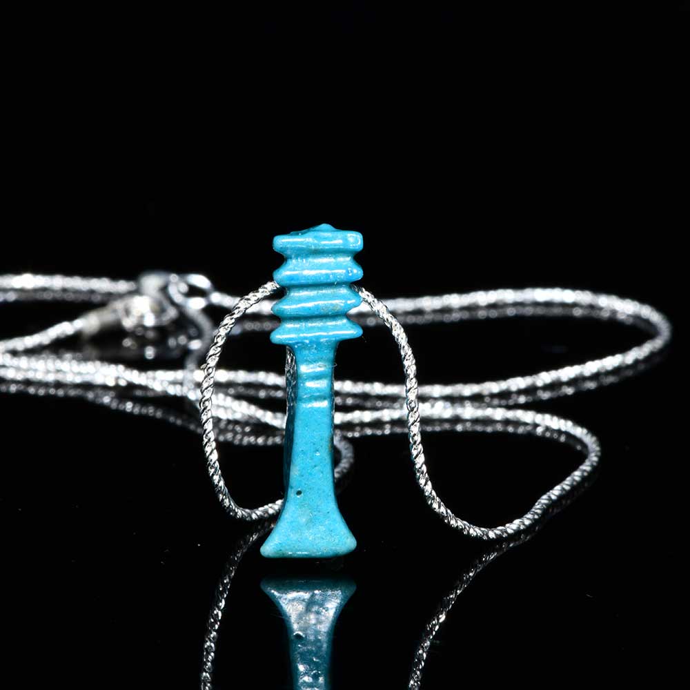 Ein ägyptisches Fayence-Djed-Säulenamulett, Spätzeit, ca. 664 - 332 v. Chr.