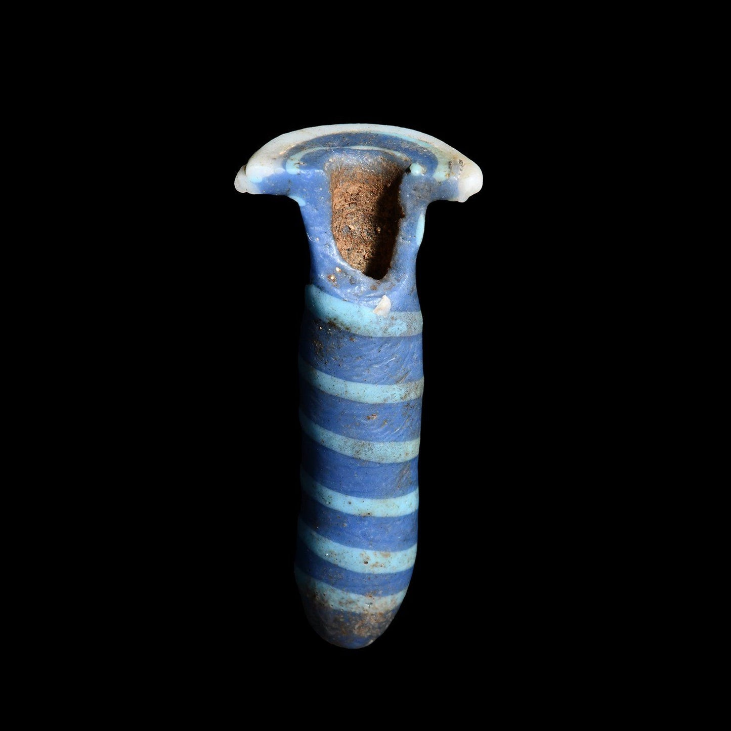 Ein ägyptischer Ohrstecker aus Glas, späte 18. Dynastie, ca. 1350 - 1295 v. Chr.