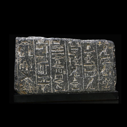 An Egyptian Granite Relief Fragment for the King's Scribe, Paser II, Reign of Ramesses II, ca. 1279 - 1213 BCE