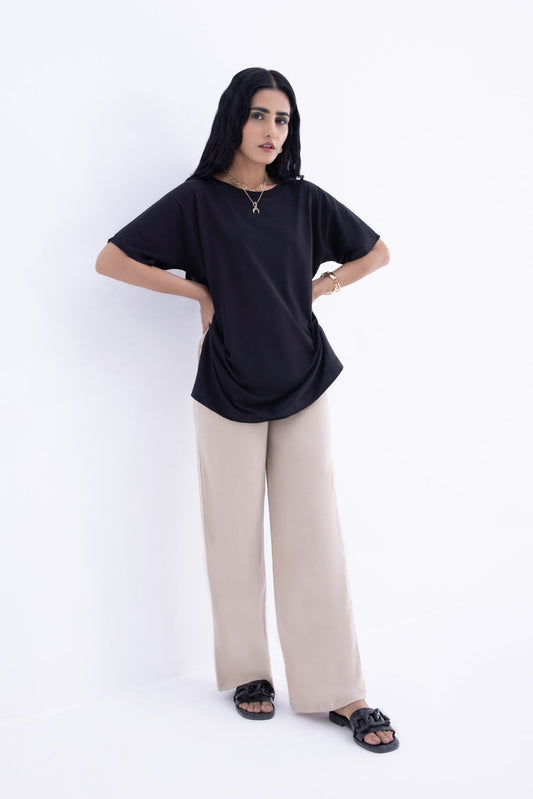 Oversized Cotton T-Shirt With Side Slits