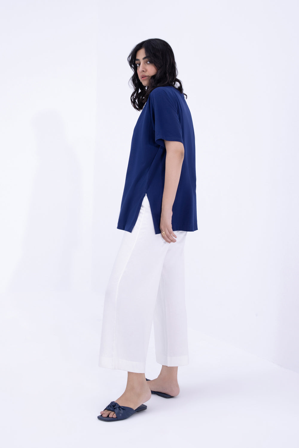 Oversized Cotton T-Shirt With Side Slits