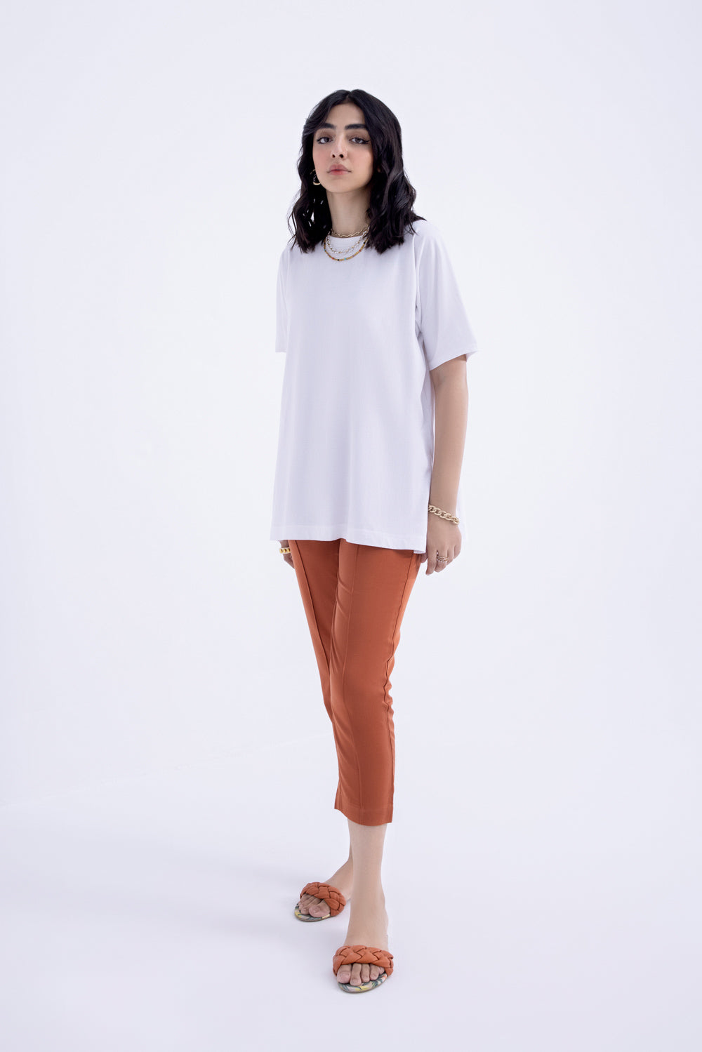 Oversized Cotton T-Shirt With Side Slits
