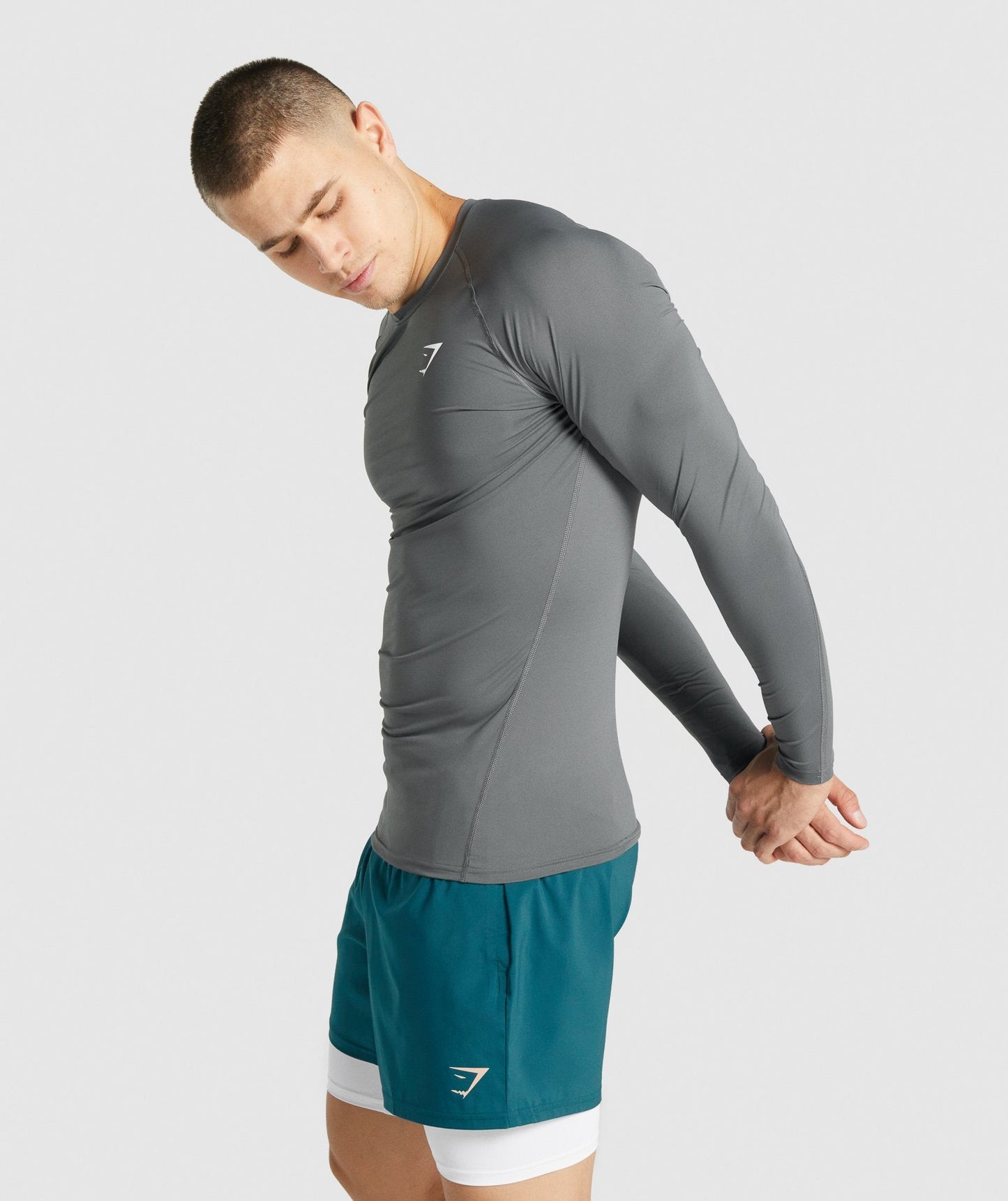 Gymshark -Element Baselayer Langarm T -Shirt - Holzkohle