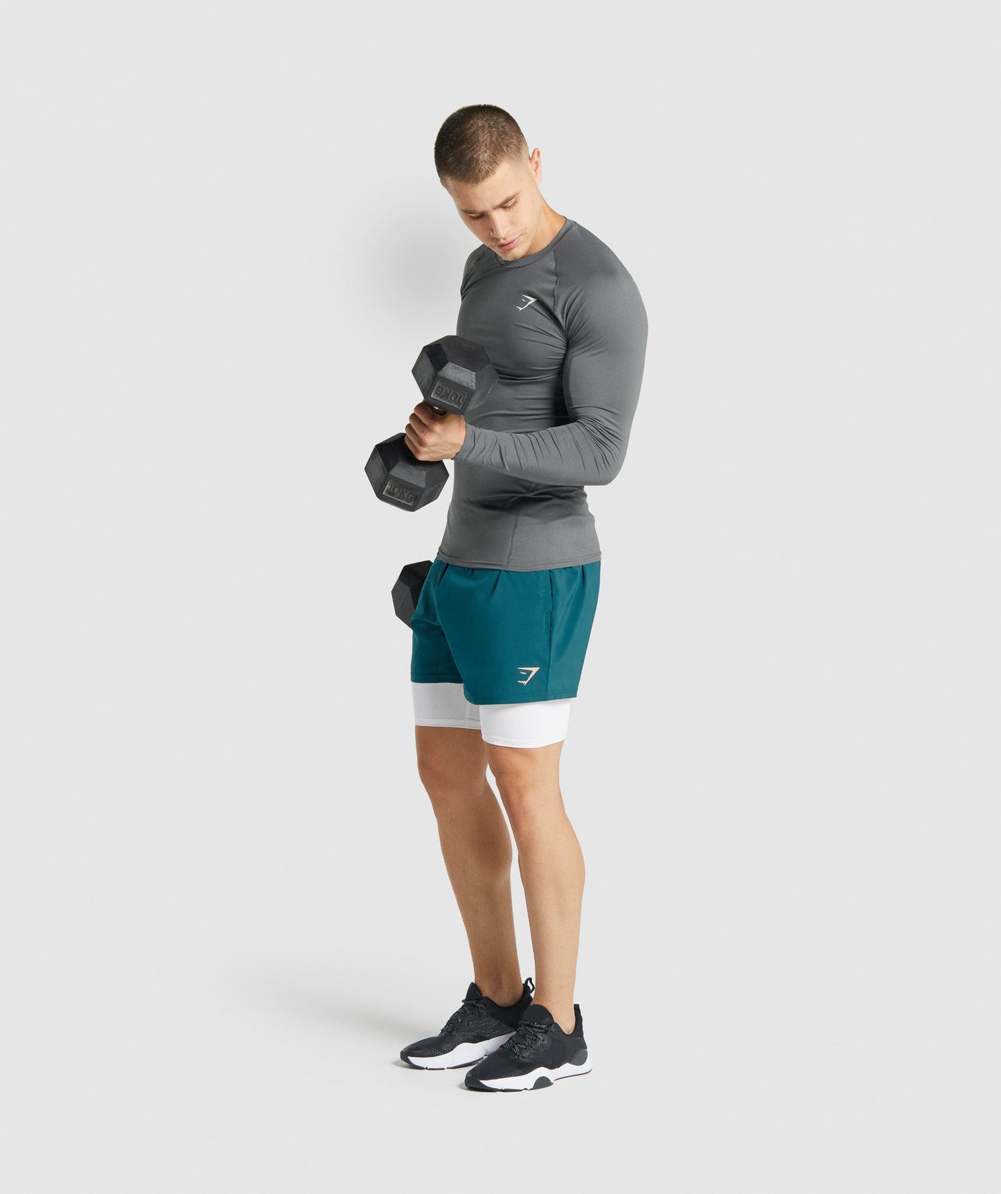 Gymshark -Element Baselayer Langarm T -Shirt - Holzkohle