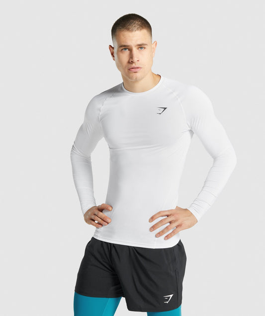 Gymshark Element Baselayer Langarm T -Shirt - Weiß