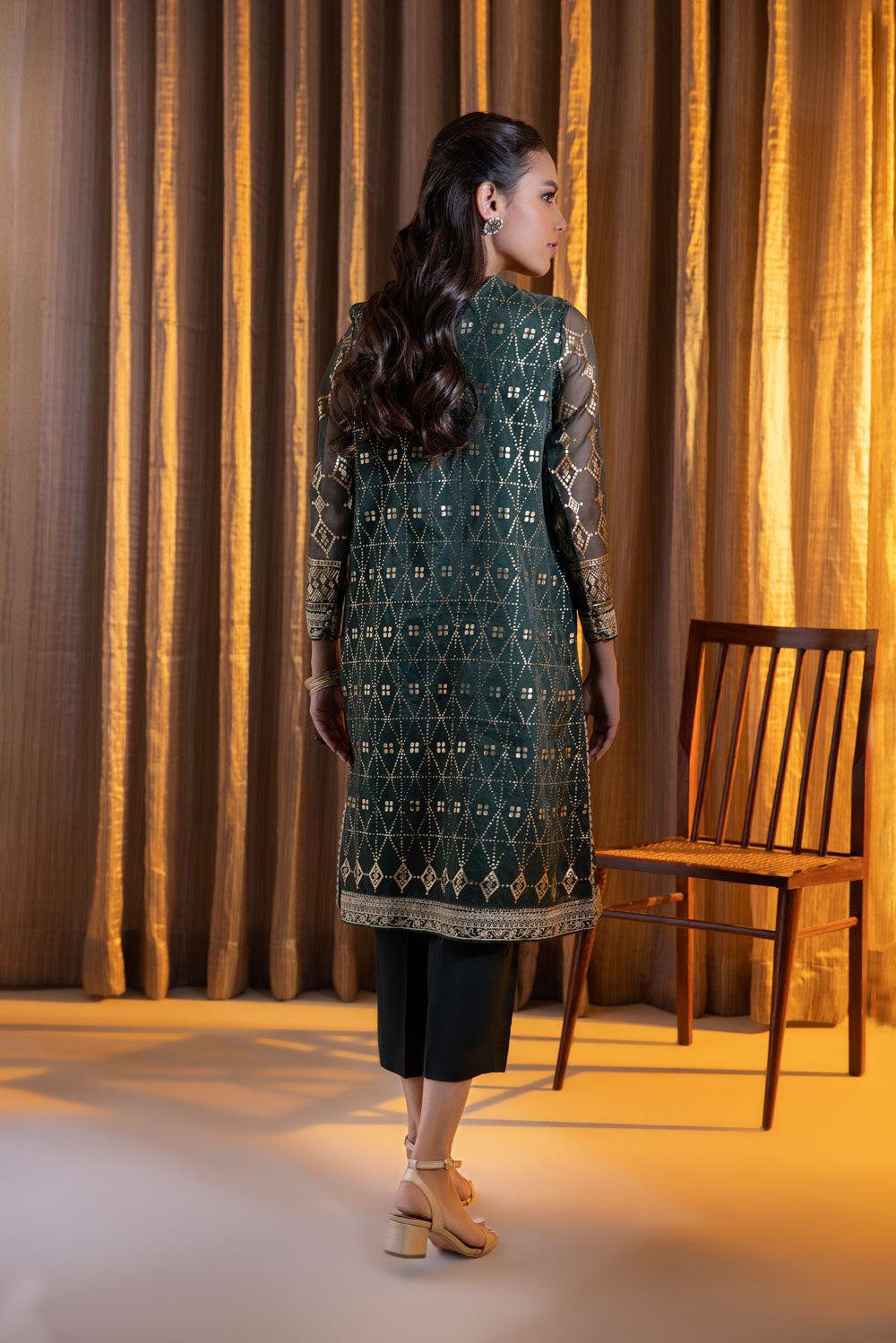 2 Piece - Embroidered Organza Suit