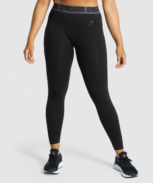 Gymshark fit nahtlose Leggings - schwarz