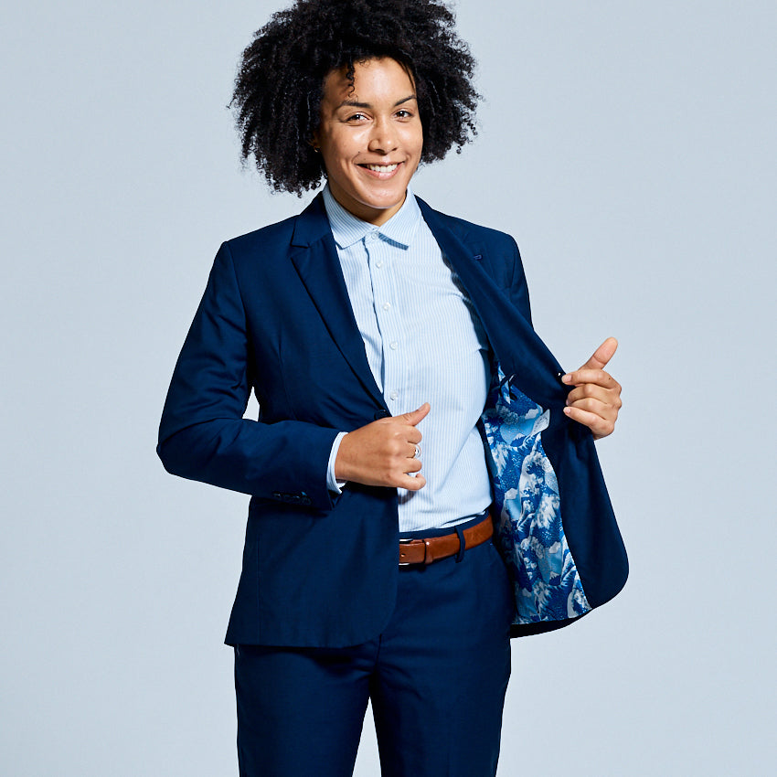 Der Georgie Navy Anzug-Blazer – ohne kontrastierendes Knopfloch