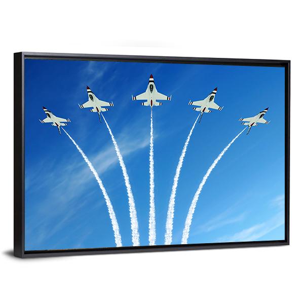 Fighter Jets Demonstration Canvas Wall Art-3 Horizontal-Gallery Wrap-25" x 16"-Tiaracle