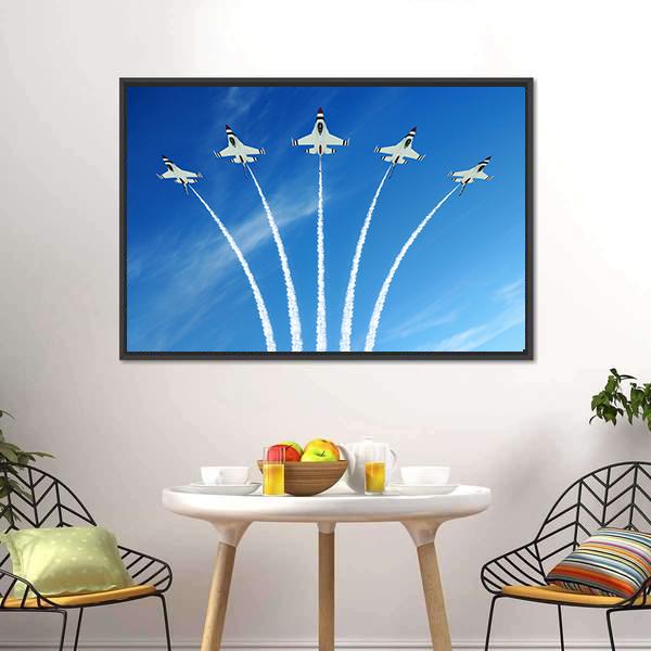 Fighter Jets Demonstration Canvas Wall Art-3 Horizontal-Gallery Wrap-25" x 16"-Tiaracle