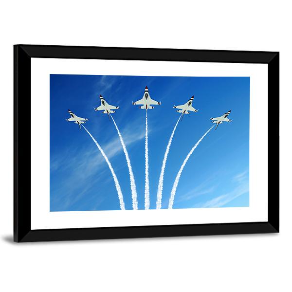 Fighter Jets Demonstration Canvas Wall Art-3 Horizontal-Gallery Wrap-25" x 16"-Tiaracle
