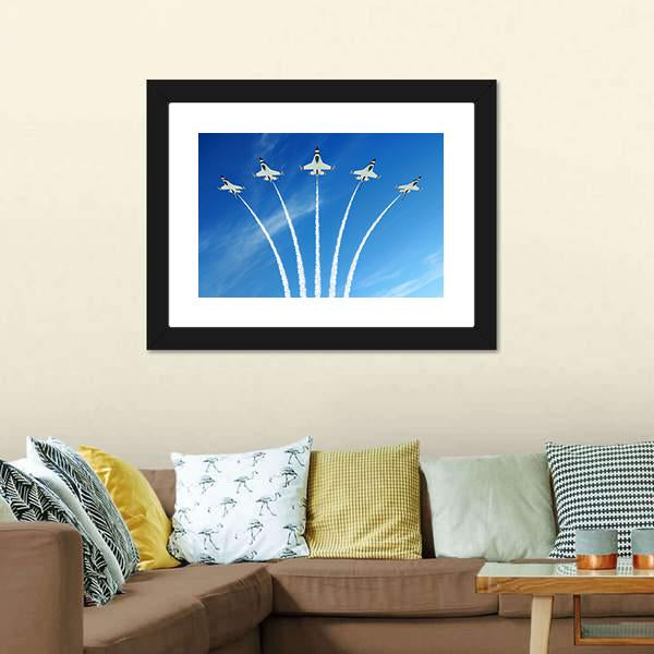 Fighter Jets Demonstration Canvas Wall Art-3 Horizontal-Gallery Wrap-25" x 16"-Tiaracle