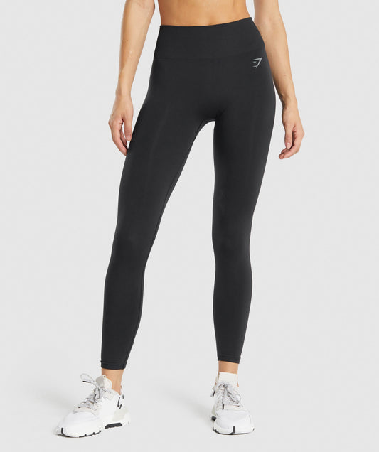 Gymshark fit nahtlose mittlere Rise -Leggings - schwarz