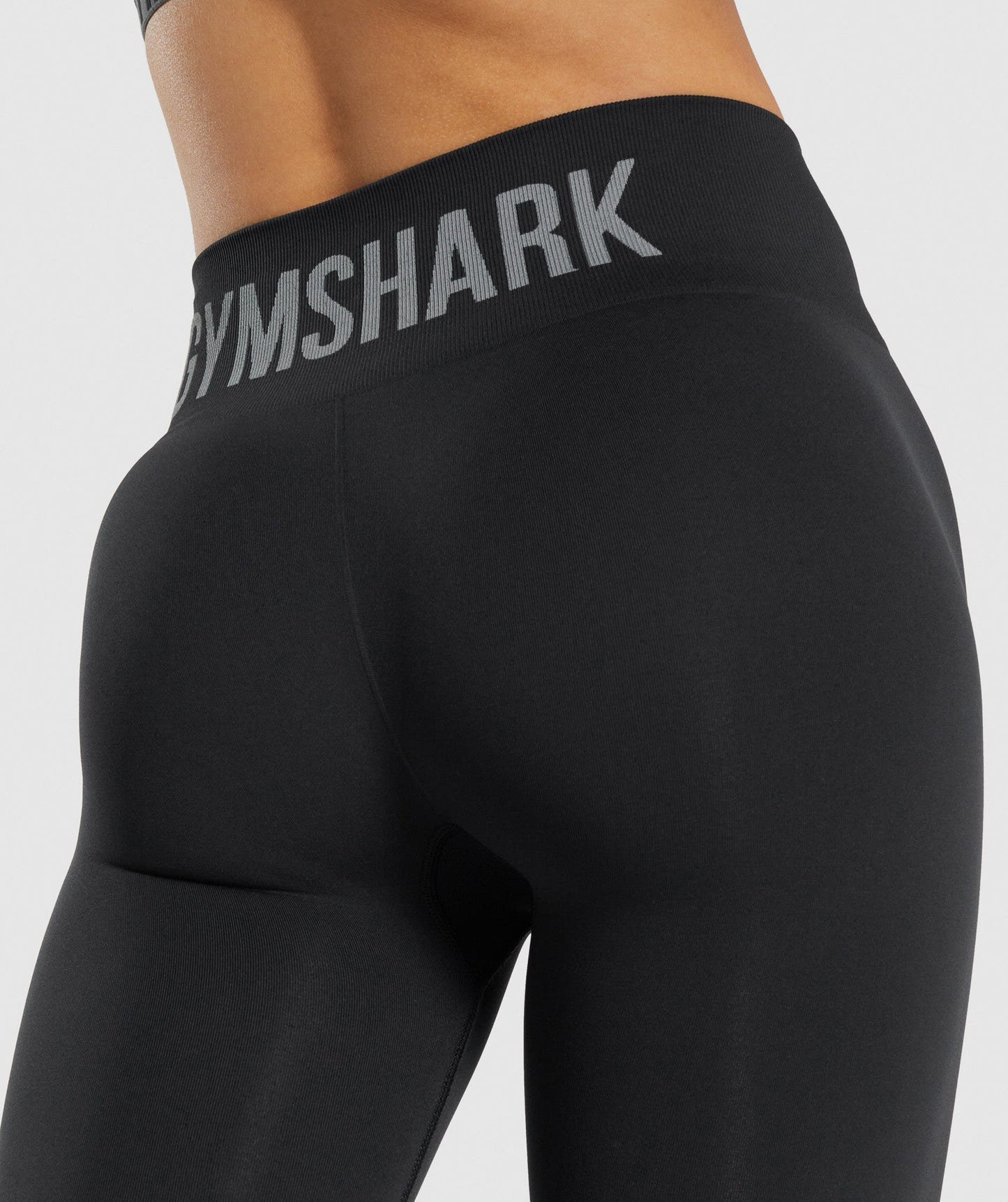 Gymshark fit nahtlose mittlere Rise -Leggings - schwarz