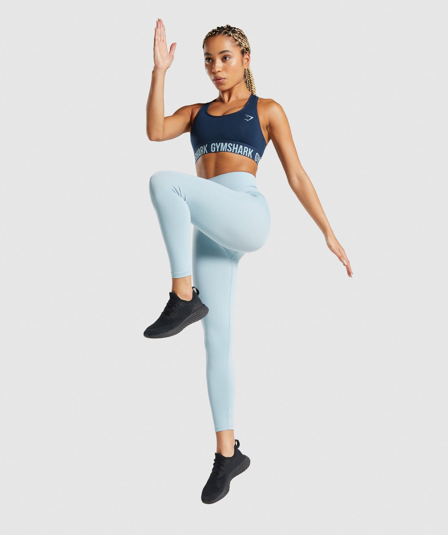 Gymshark Fit nahtlose mittlere Rise -Leggings - Blau