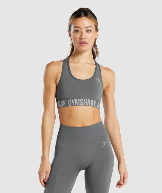 Gymshark Fit nahtloser Sport -BH - Holzkohle