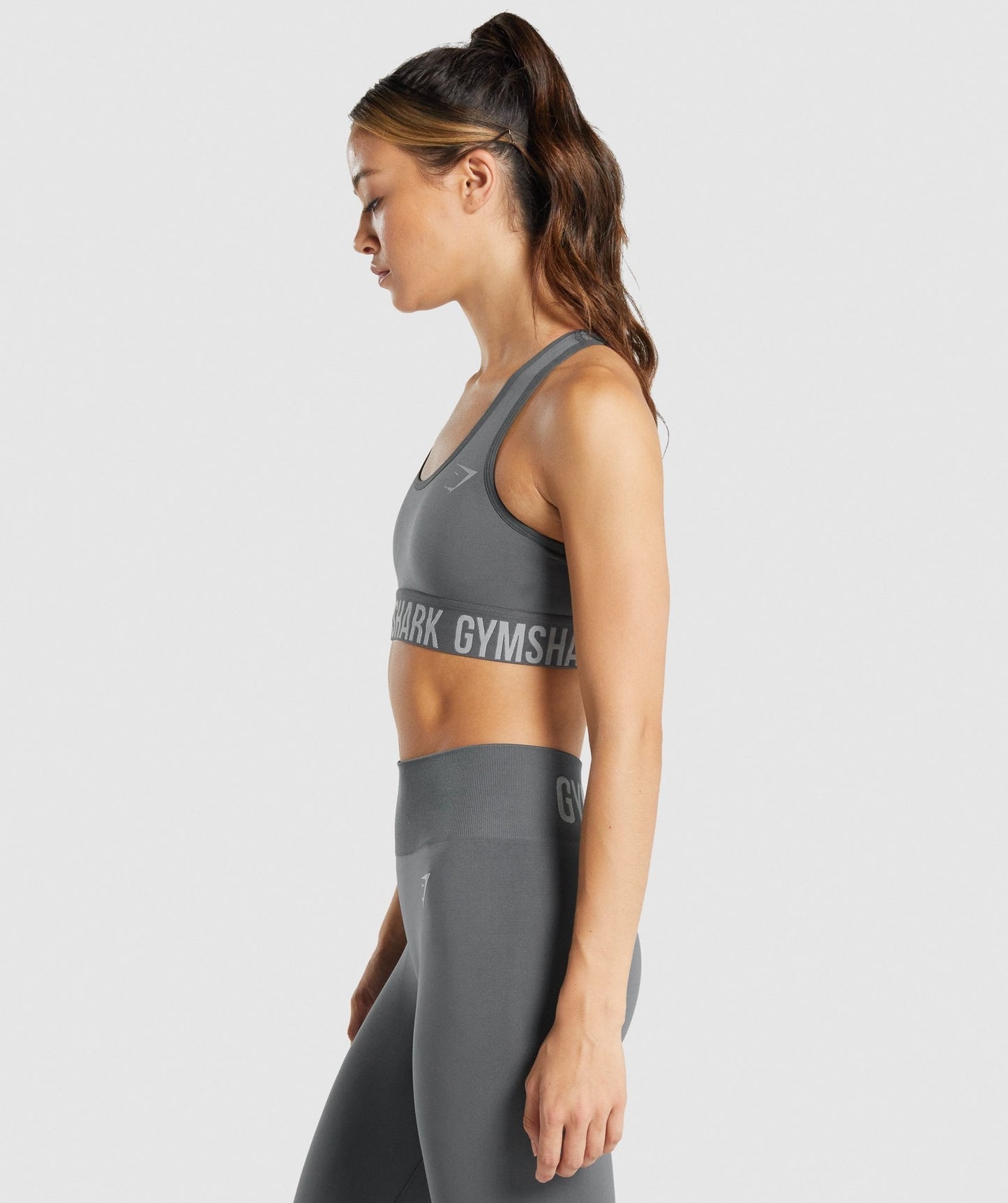 Gymshark Fit nahtloser Sport -BH - Holzkohle