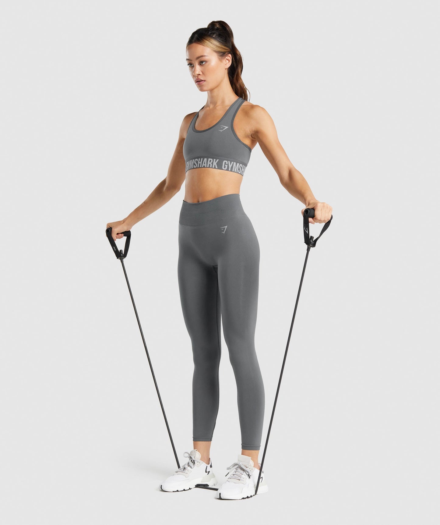 Gymshark Fit nahtloser Sport -BH - Holzkohle