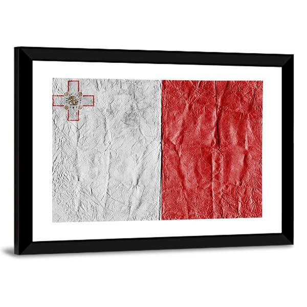 Flag Of Malta Canvas Wall Art-1 Piece-Framed Print-20" x 16"-Tiaracle