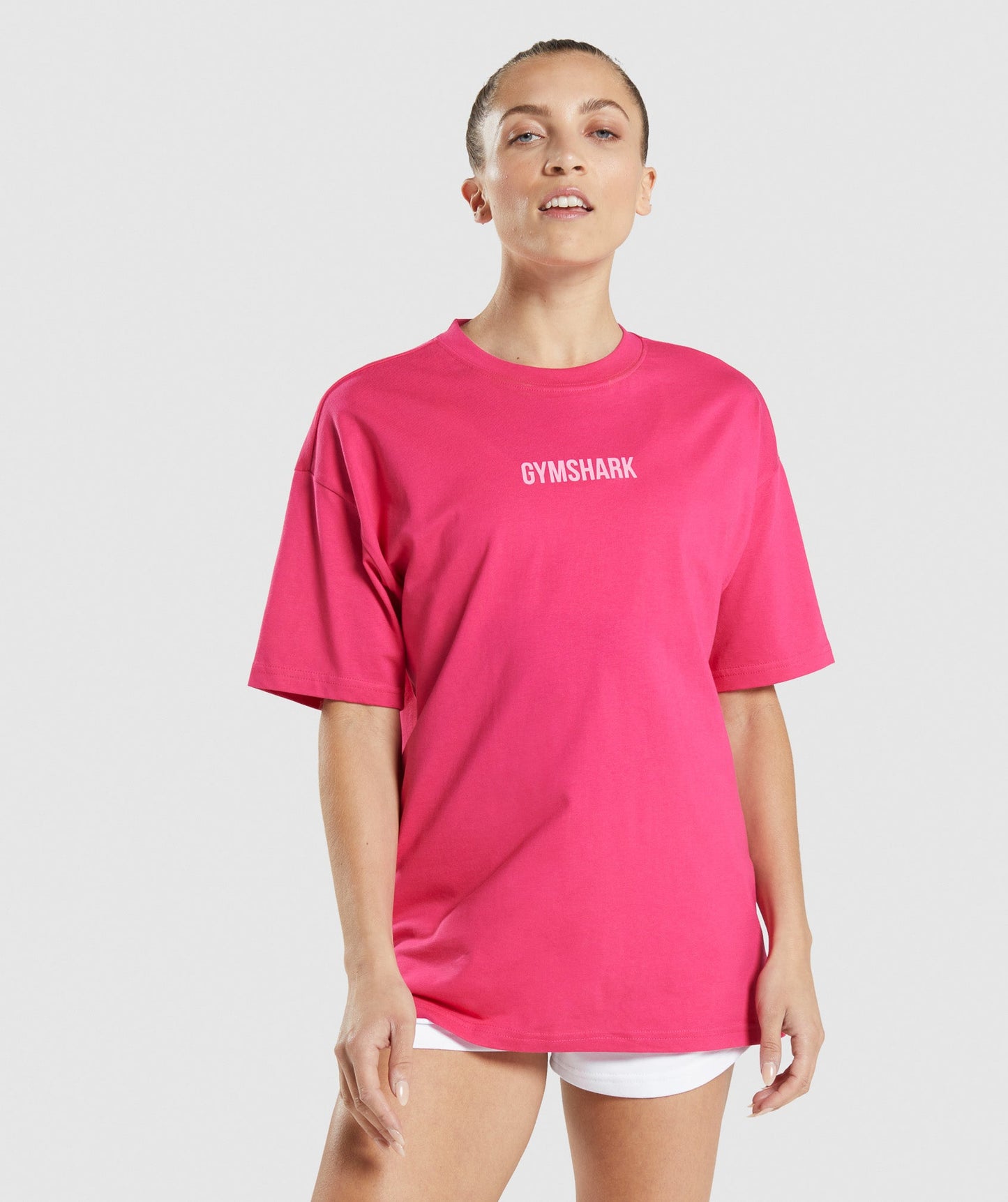 Gymshark Leg Day Oversized T-Shirt - Hibiscus Pink