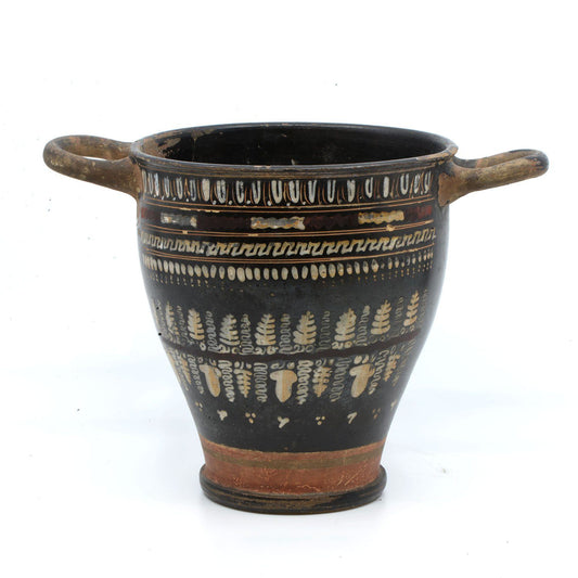 Ein riesiger griechischer Gnathian-Terrakotta-Skyphos, Magna Graecia, ca. 350 v. Chr.