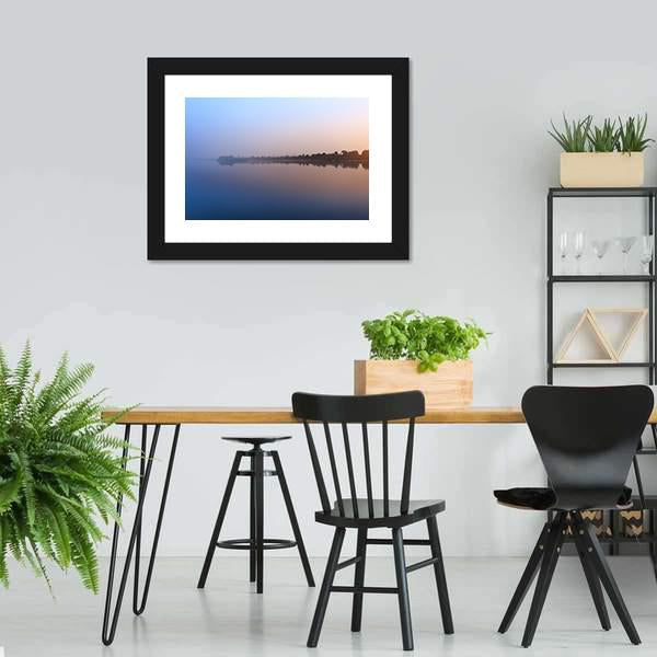 Ganga River Morning Canvas Wall Art-3 Horizontal-Gallery Wrap-25" x 16"-Tiaracle