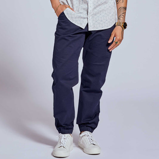 Die Graf Navy Stretch-Hose mit Bund