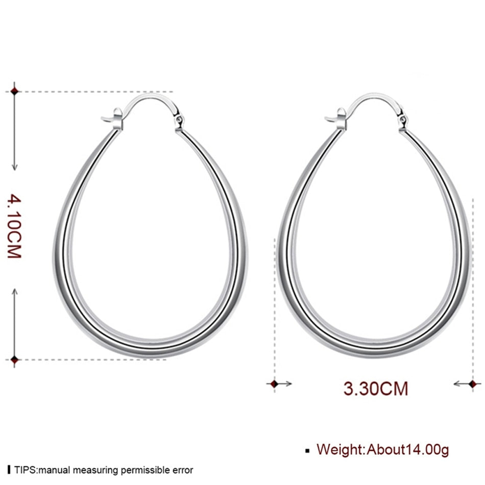 DOTEFFIL 925 Sterling Silber Glatte Kreis 41mm Hoop Ohrringe Für Frauen Dame Geschenk Mode Charme Hohe Qualität Hochzeit Schmuck