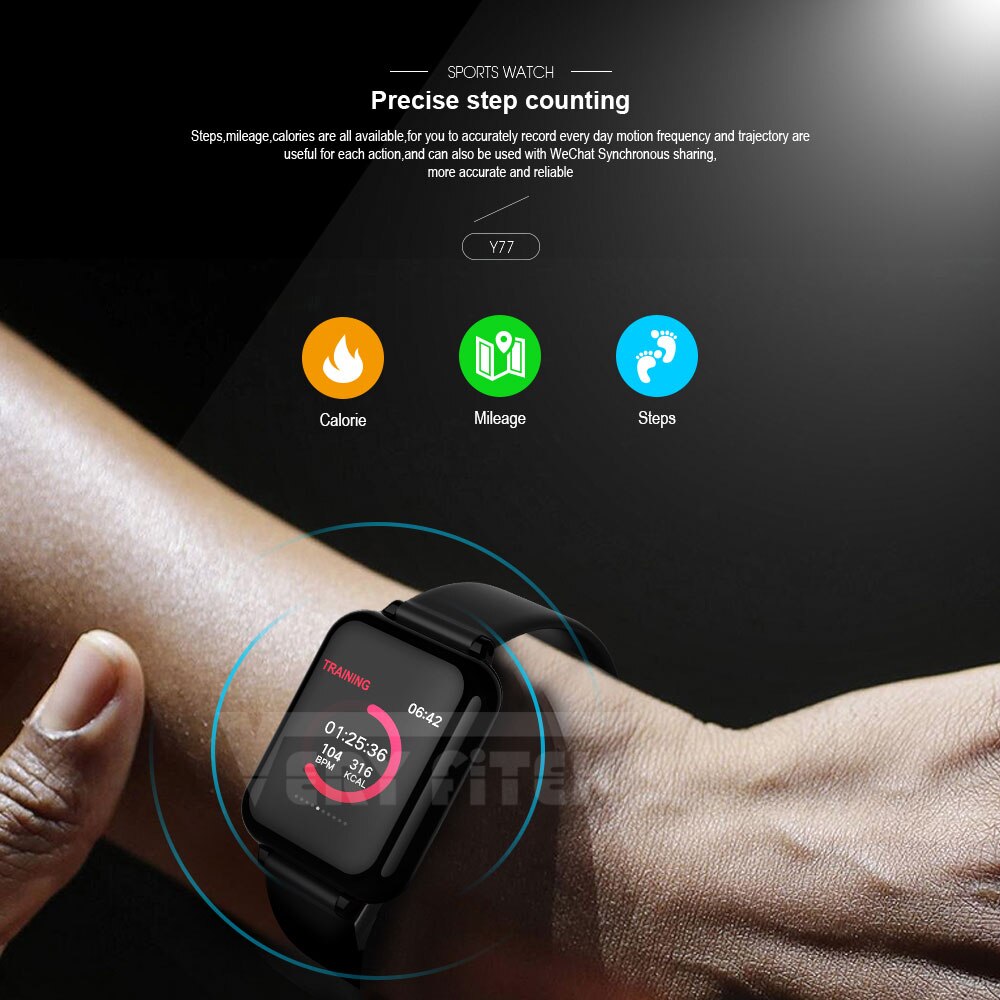 VERYFiTEK B57 Smart Watch Blood Pressure Oxygen Fitness Bracelet Watch Heart Rate Monitor IP67 Men Women Sport Smartwatch B57