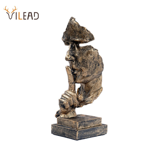 VILEAD 27 cm große Statue „Silen is Golden Mask“ aus Kunstharz, abstrakte Ornamente, Statuetten, Skulptur, Kunsthandwerk für Büro, Vintage, Heimdekoration