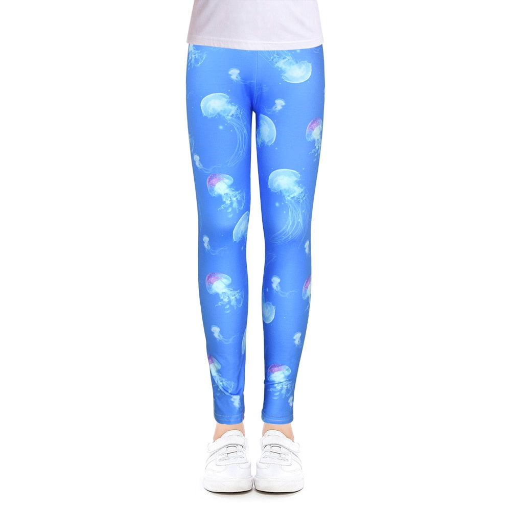 Leggings für Mädchen für Outdoor-Reisen, Kleidung für Mädchen, Hosen für Schüler, Freizeitkleidung, anpassbar, stilvoller Computerdruck, für 4–13 Jahre