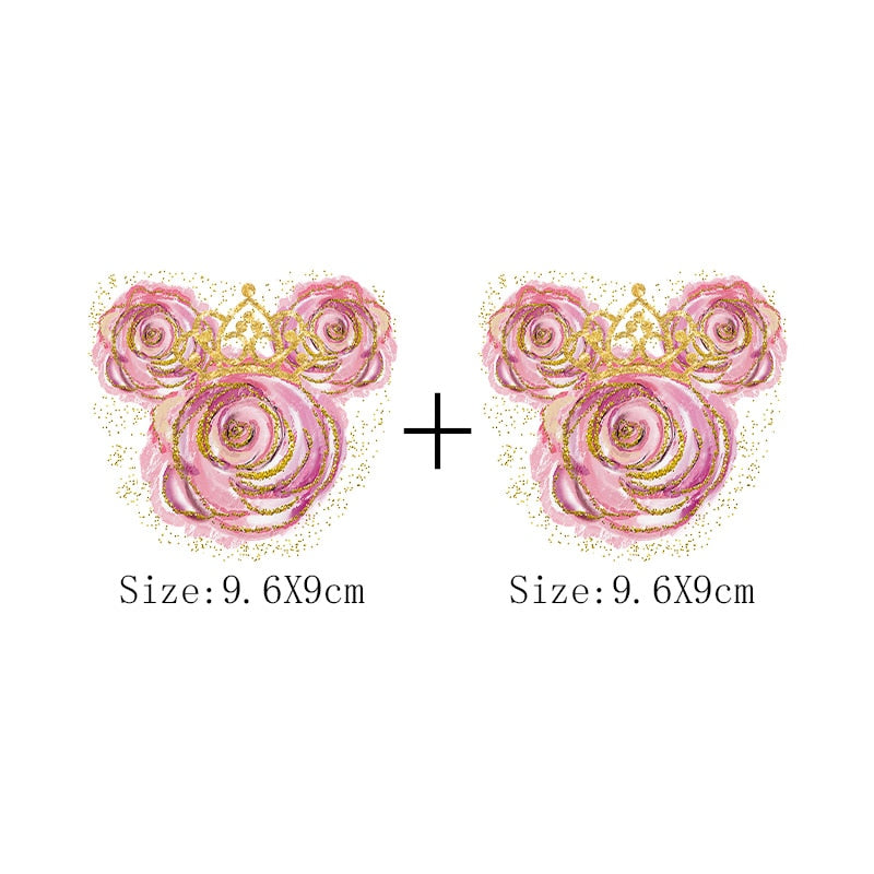 Leopard Print Flower Sticker On Clothes DIY Thermal Stickers For T-Shirts Fashion Girls Patch On Clothing Iron On Transfer Patch