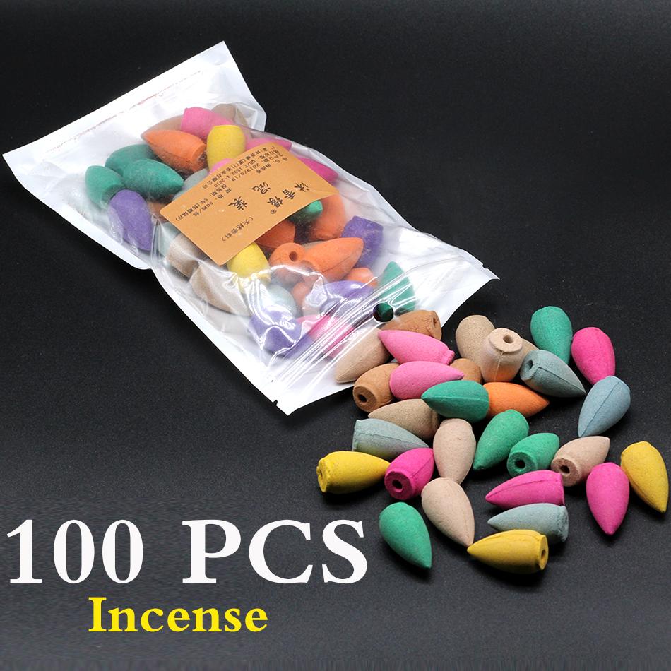 Hand-Räucherstäbchenhalter mit Rückfluss-Räucherstäbchenhalter, Zen-Buddha-Räucherstäbchenhalter, Lotus-Wohnkultur, Räucherstäbchen, Aroma-Turm, Räuchergefäß mit 20 Kegeln