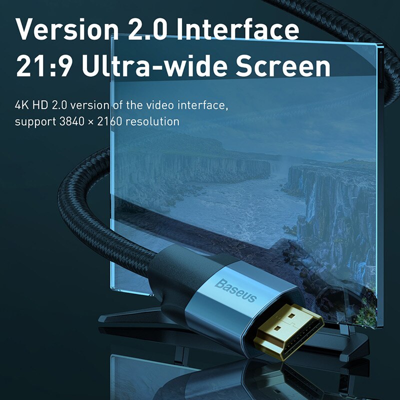 Baseus HDMI-kompatibel Kabel 4K 60HZ 4K HD zu 4K HD verlängerung Splitter Kabel für TV Schalter Projektor Laptop Büro Video Kabel