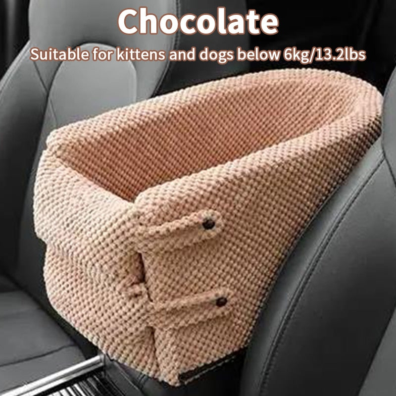 Portable Pet Dog Car Seat Central Control Nonslip Dog Carriers Safe Car Armrest Box Booster Kennel Bed For Small Cat Dog Travel