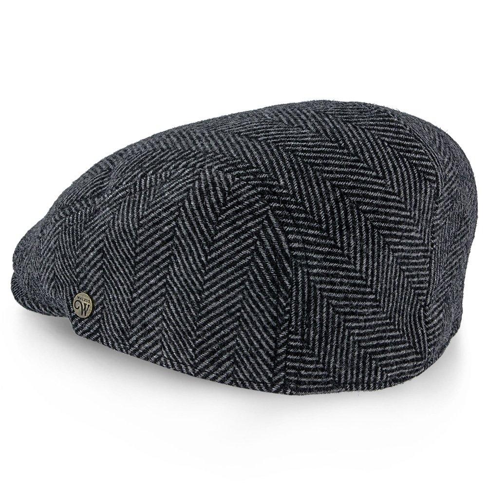 Main Street - Ivy Cap aus Tweed mit Karomuster und Fischgrätenmuster in Walrossgrau