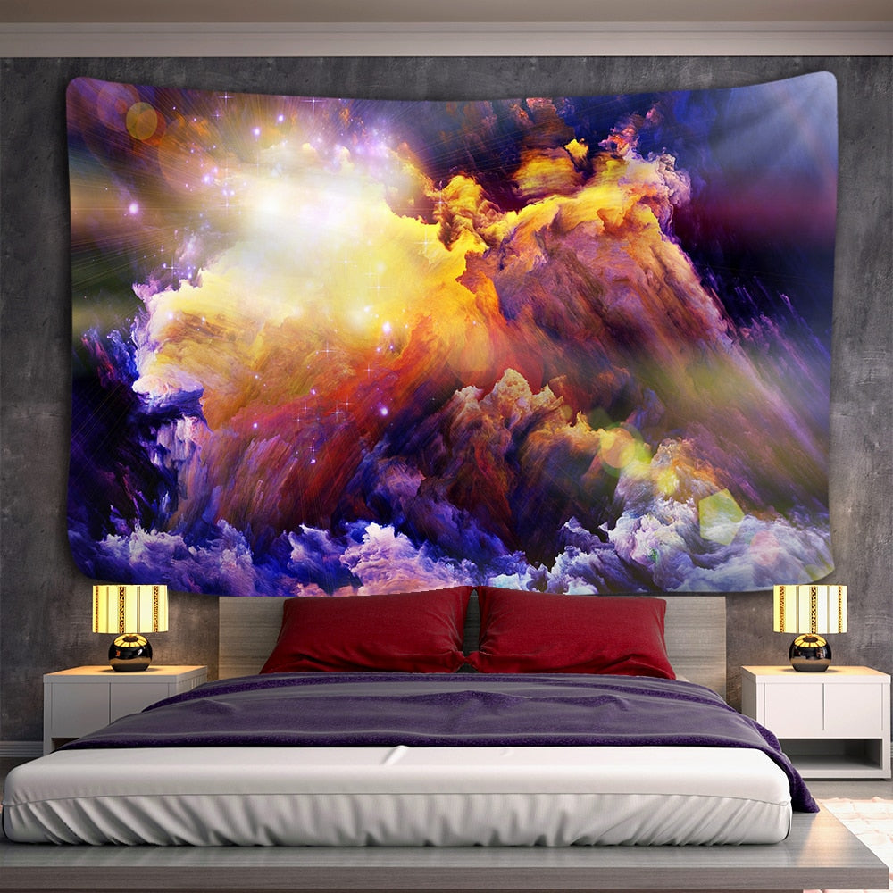 3D Galaxy Psychedelic Wall Tapestry Planet Space Tapestry Hanging Polyester Boho Decorations High Quality Wall Hanging