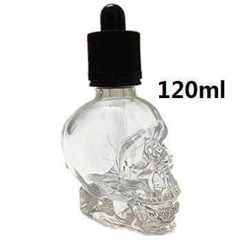 1 Stück 30 ml Totenkopfflasche, Bitterflasche, E-Liquid, mattierte schwarze Tropfflasche aus Glas in Totenkopfform mit Kindersicherung