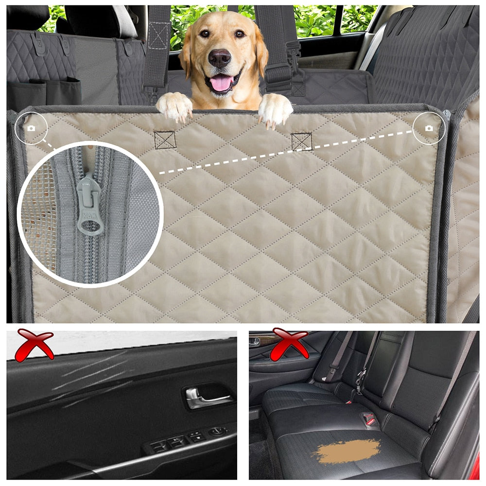 PETRAVEL Hunde-Autositzbezug, wasserdicht, für Reisen mit Haustieren, Hundetransportbox, Hängematte für den Rücksitz im Auto, Schutzmatte, Sicherheitsbox für Hunde