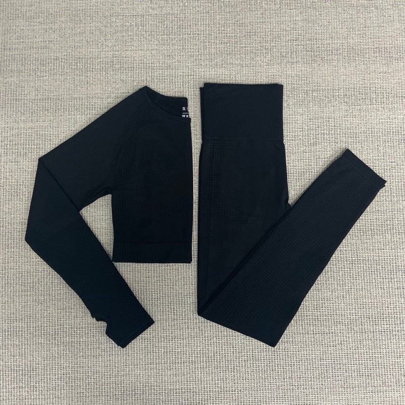 Nahtlose frauen yoga fitness sport anzüge Gym Kleidung frauen Fitness Sport Yoga Yoga Sport Bh + Leggings shorts + kurze ärmel