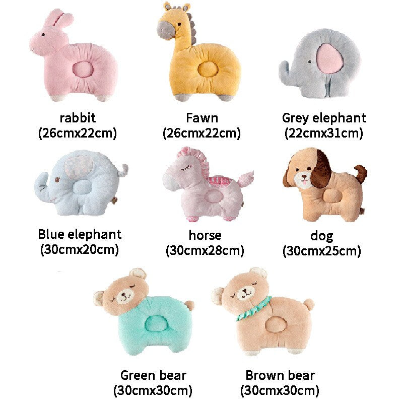 1 Stück Baby-Kissen für Neugeborene, schönes Tiermuster, Baby-Form-Kissen, Anti-Rollover, Baby-Kopfstütze, Kissenpolster, Pflege-Schlafunterstützung