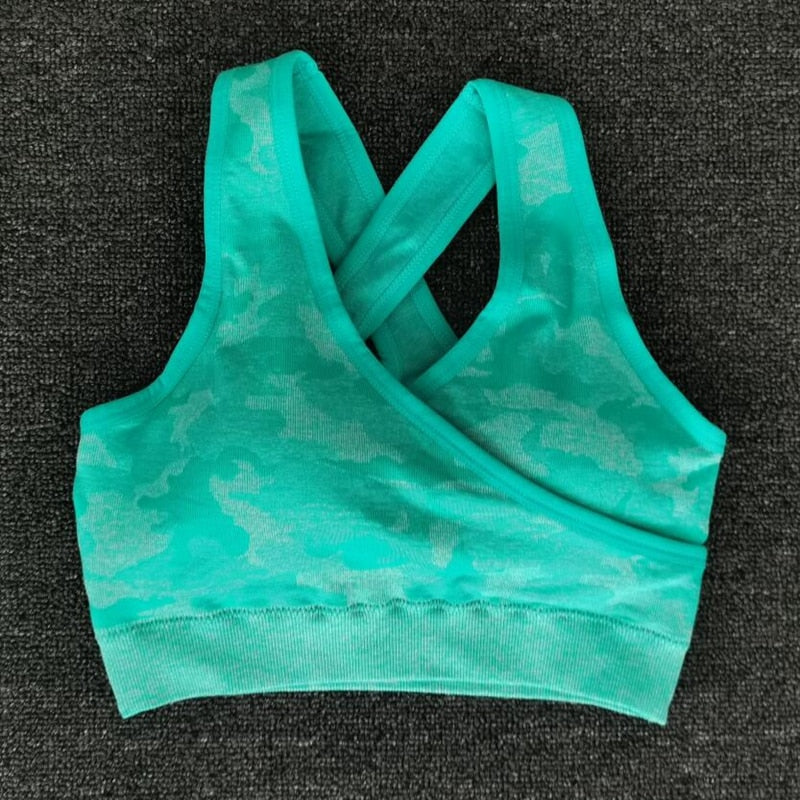 Newest Yoga Set Women Seamless Camouflage Tops/Pants Fitness Sports Bra High Waist GYM leggings  Camo Fitness Suit Workout Sets